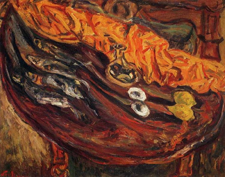 Chaim Soutine Still Life with Fish, Eggs and Lemons China oil painting art